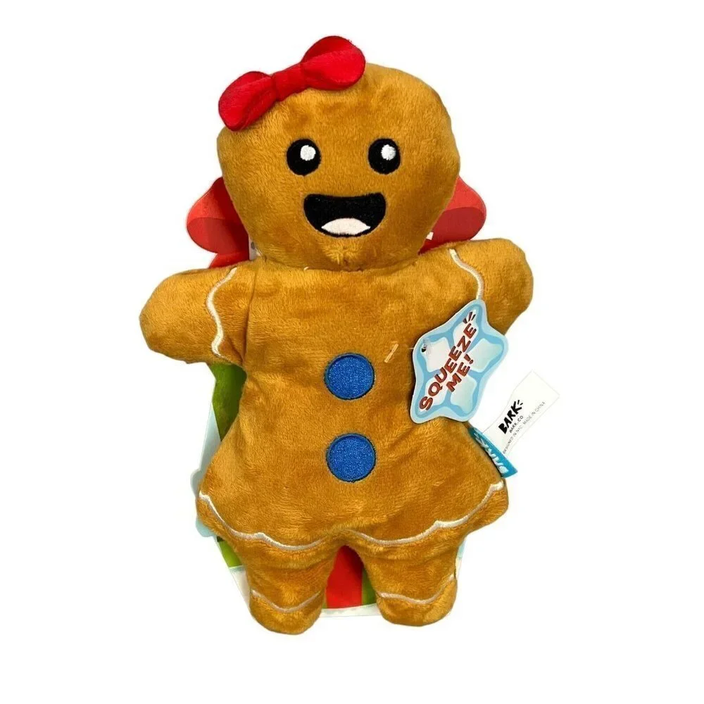 BARK Gnawty or Nice Gingerbroad Gingerbread Girl Christmas Dog Toy New Barkbox